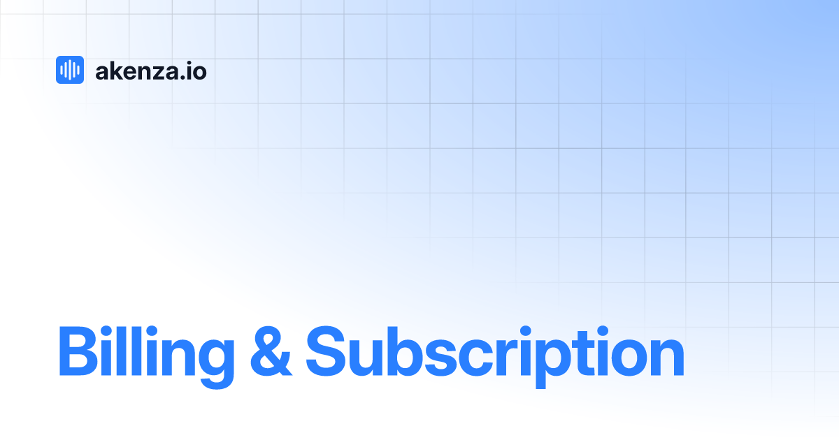 Billing & Subscription | akenza.io